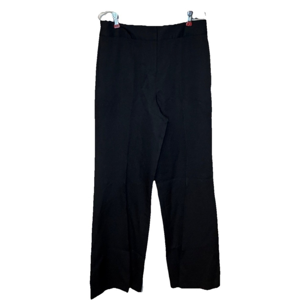 Milly Women's Dress Pants Wide leg Stretch Trousers High-Rise Regular Black Sz.4
